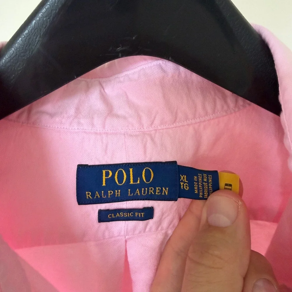 Polo Ralph Lauren XL Pink Oxford Button Down Shirt Classic‎ Fit Long Sleeve